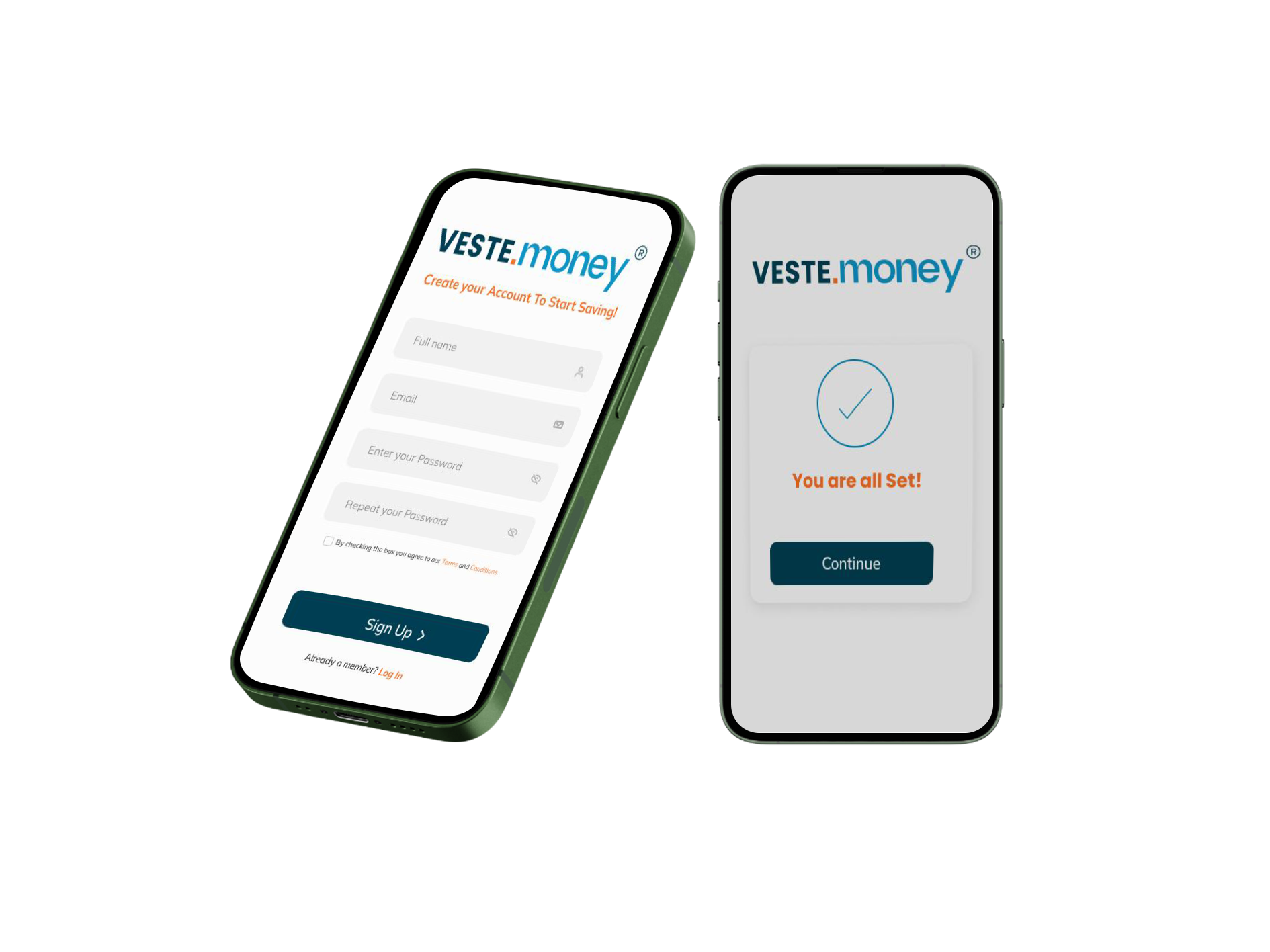 Create account in seconds